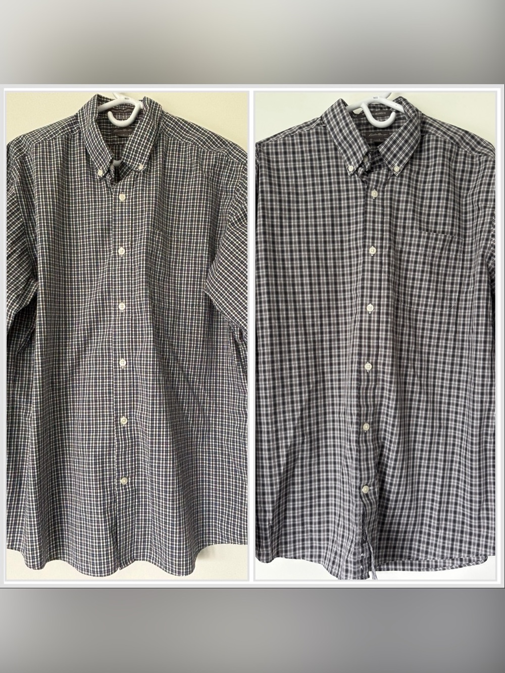 TWO Eddie Bauer cotton long sleeve shirts.